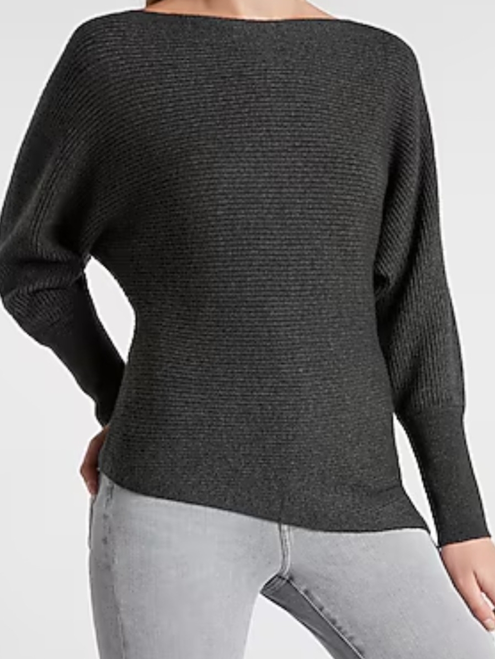 Express Women's Ribbed Asymmetrical Tunic Sweater XL